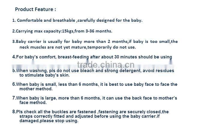 3 in 1 baby carrier with cotton material / hip seat baby carrier