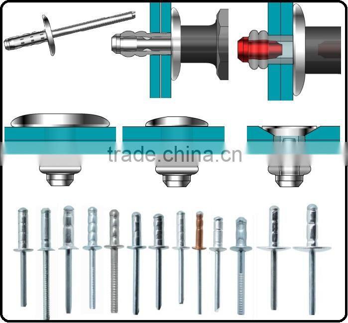 HIGH QUALITY FACTORY OPEN HEAD ALUMINUM STEEL LARGE FLANGE HEAD MULTIGRIP POP BLIND RIVETS