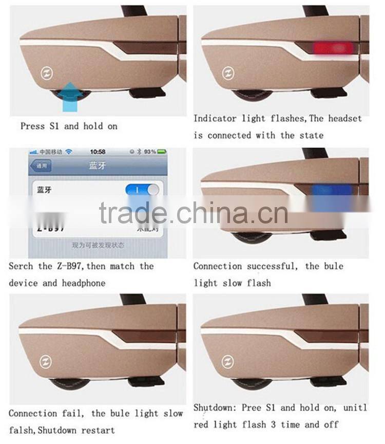 B97 Wireless Bluetooth Headset Stereo Heavy Bass Handsfree Sport Earphone MP3 Media Player For Smartphone Sweatproof