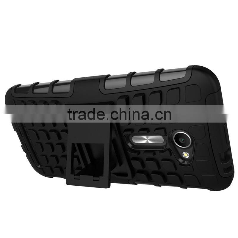 Dual layer armour TPU Gel case for ASUS Zenfone 2 with kickstand