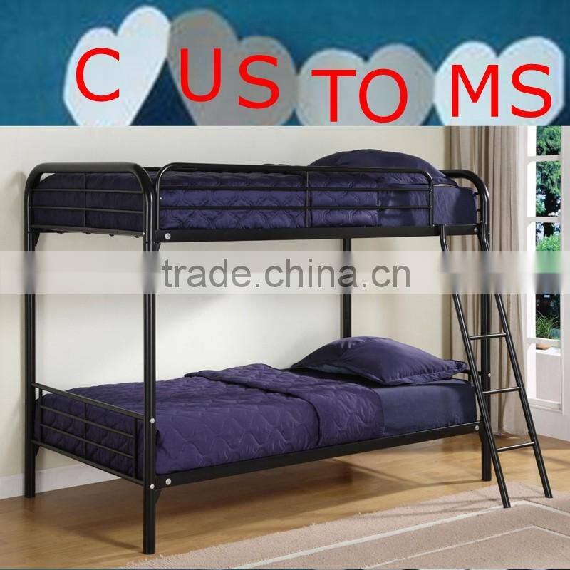 black strong and easy assemble metal refugee bunk loft bed