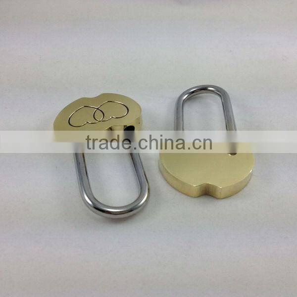 2014 popular 40MM brass double heart Love Padlock For lovers