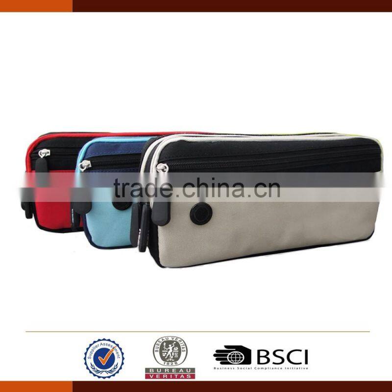 colorful 600D multi pocket pencil case with zipper