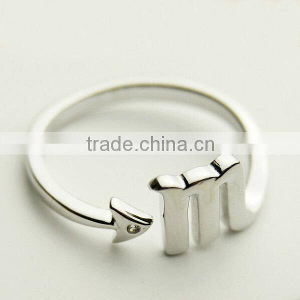 China customized available wholesale 925 sterling silver cheap letter rings