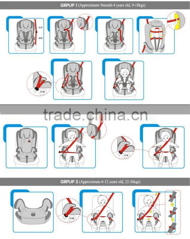Luxury Design Safety Baby Car Seat with ECER44/04 approval