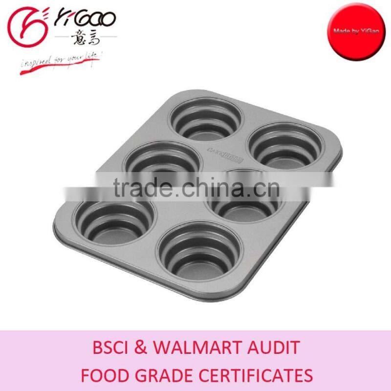 heart shaped cheesecake pan,12cup, gray,non stick, color box packaging