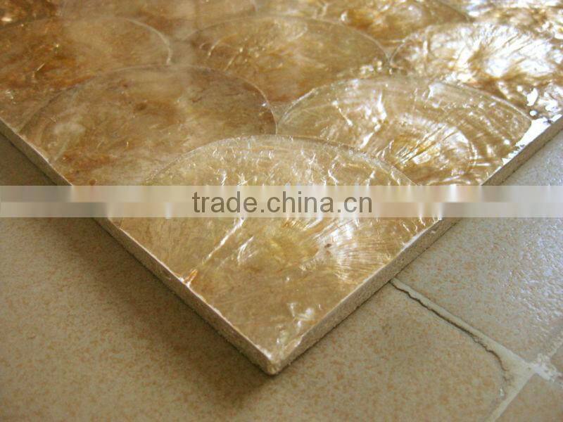Gold capiz sea shell mosaic tile capiz mother of pearl shell paper