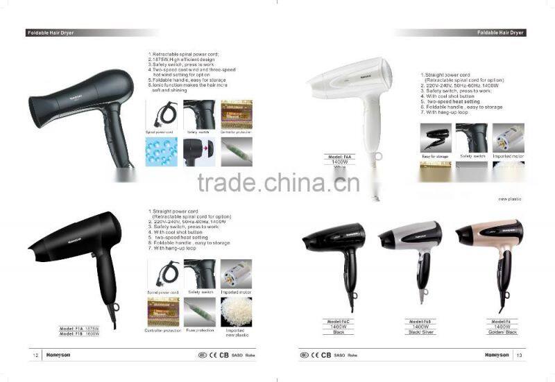 Professional 1600W hair dryer with hair dryer holder