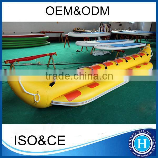 Fashionable inflatable flying banana max 10 passengers pvc float banana boat made in china