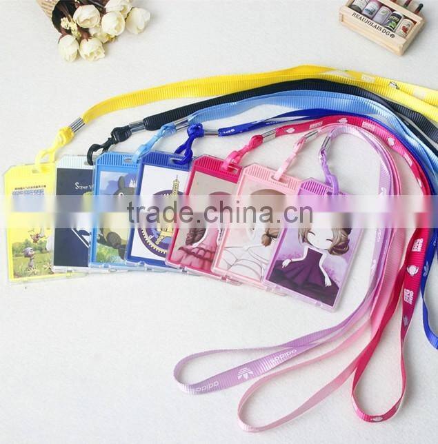Custom logo lanyard student ID name card holder lanyard work card sleeve lanyard