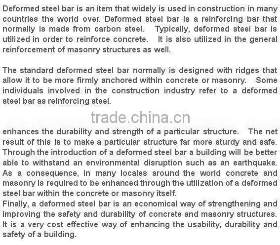 Hot Rolled BS 4449 GR500B Deformed Steel Bar for Construction