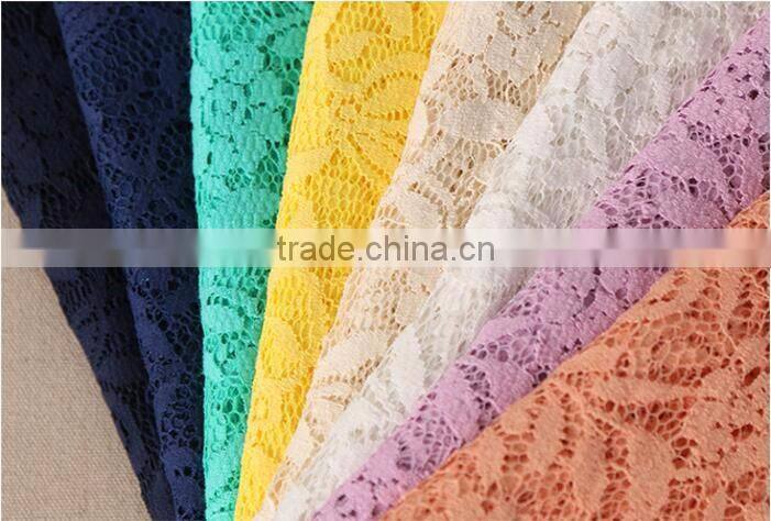 Supply elastic cotton dress fabric warp knitting lace fabrics