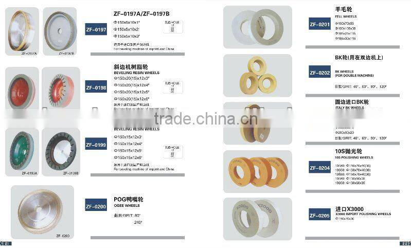 diamond wheel for arc edge glass process