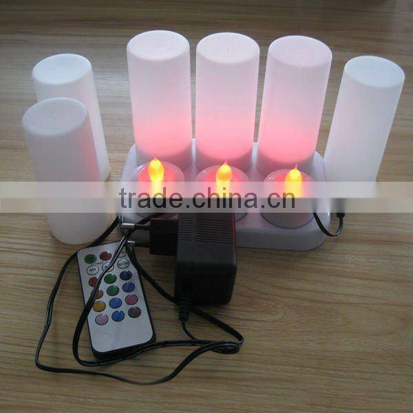 HOT SALE Rechargeable Led multicolor tealights with cups