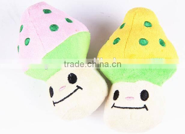 little Teddy puppy pet toys / Stuffed mushrooms smile Plush pet toys with squeaker
