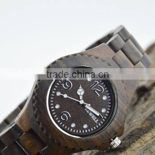2015 personality special wooden design stylish charming water resistant watch(WJ-3914)
