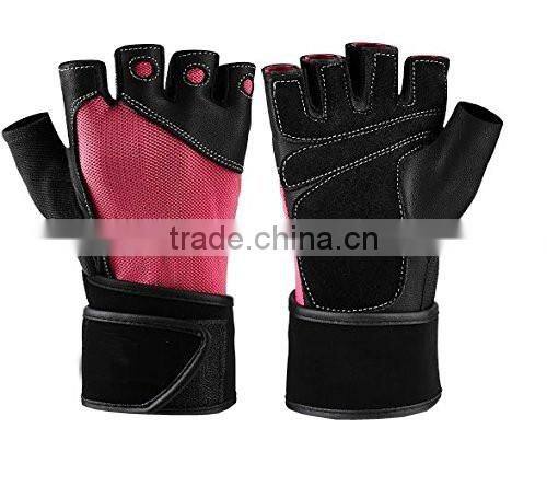 CLE WRIST SUPPORT LEATHER WEIGHT LIFTING BODYBUILDING GLOVES