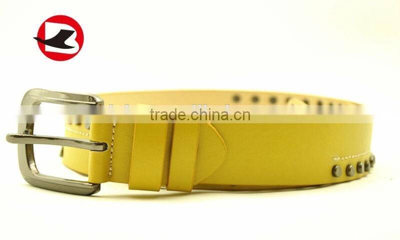 100% Genuine Cow Hide Studded Leather Belt For Women Hot Sale