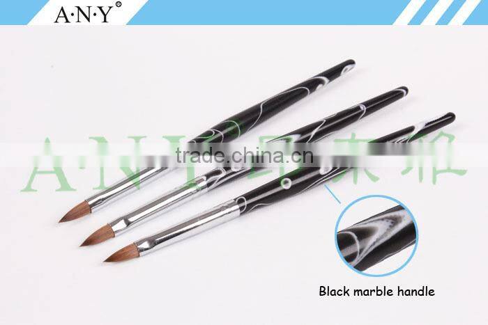 ANY Nail Art Plastic Acrylic Handle Pure Sable Nail Acrylic Brush Natural Hair