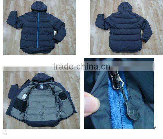 Men's Long Sleeve Hoodie Duck Down Navy Jacket