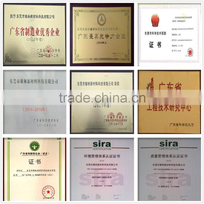 Dongguan Xionglin hotmelt adhesive TPU film for lamination