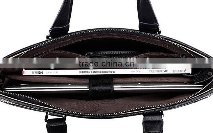 Popular brown briefcase genuine leather bags for men
