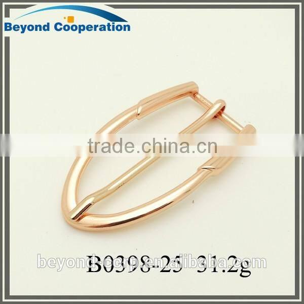 High-class lady 25mm half-ellipse gold and nickel plated pin buckle