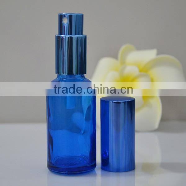 Free samples 30ml blue glass spray bottle for perfume wholesale
