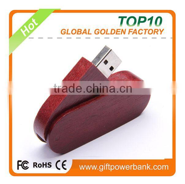 Swivel red wooden usb 2gb 4gb usb flash drive