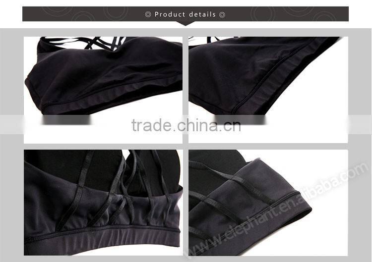 Sports sexy bra breathable with cross belt padded sports yoga bra