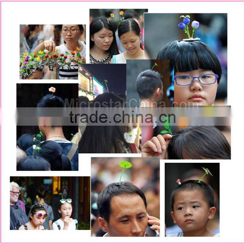 Fashion women plant flower grass Antenna hairclips hairpins cute hair accessories