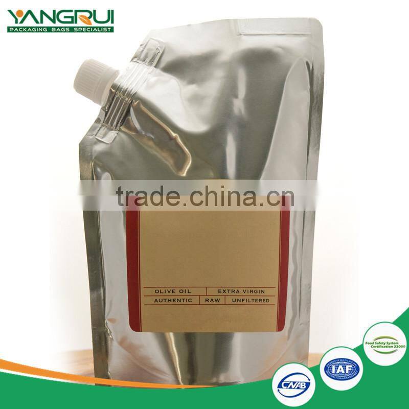stand up pouch essential oil plastic packaging laminated spout bag