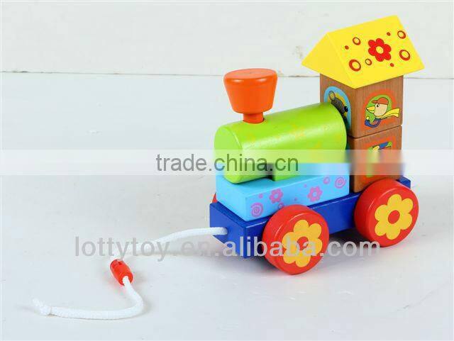 Wooden children wooden toy train
