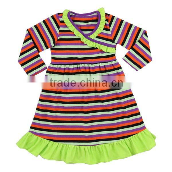 Kids dress new style pumpkin printed baby girls dresses pearls halloween dress little girls latest dress