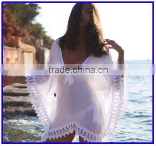 New style girls sea party white beach dress