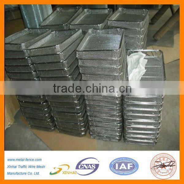 Rectangle stainless steel wire mesh basket/storage metal welded wire mesh basket