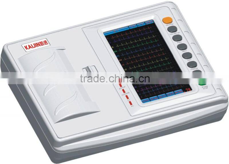 6-channel ECG Price/ Cheap Portable ECG Machine / LCD Screen EKG with CE KX-1206