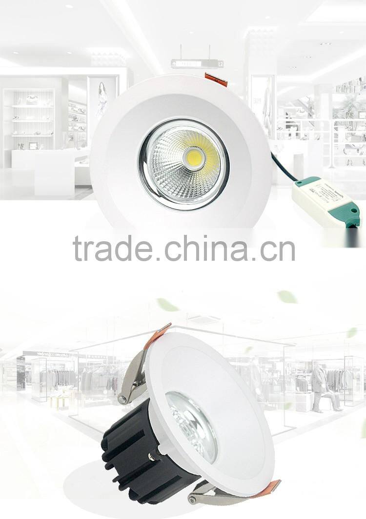 factory wholesale 5 inch 14w dimmable round shape white cob led downlight with 2 years warranty