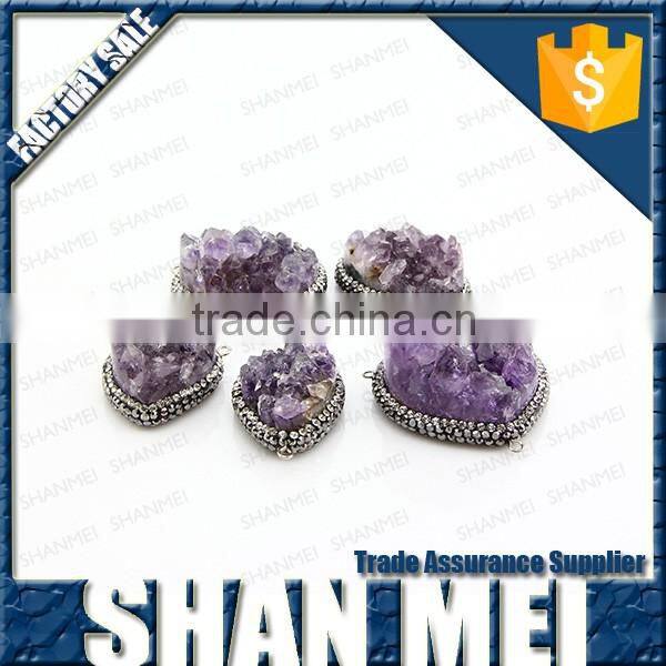 Facete Amethyst Druzy Necklace Drusy Pendant Crystal Stone Mineral Jewelry Amethyst Jewelry