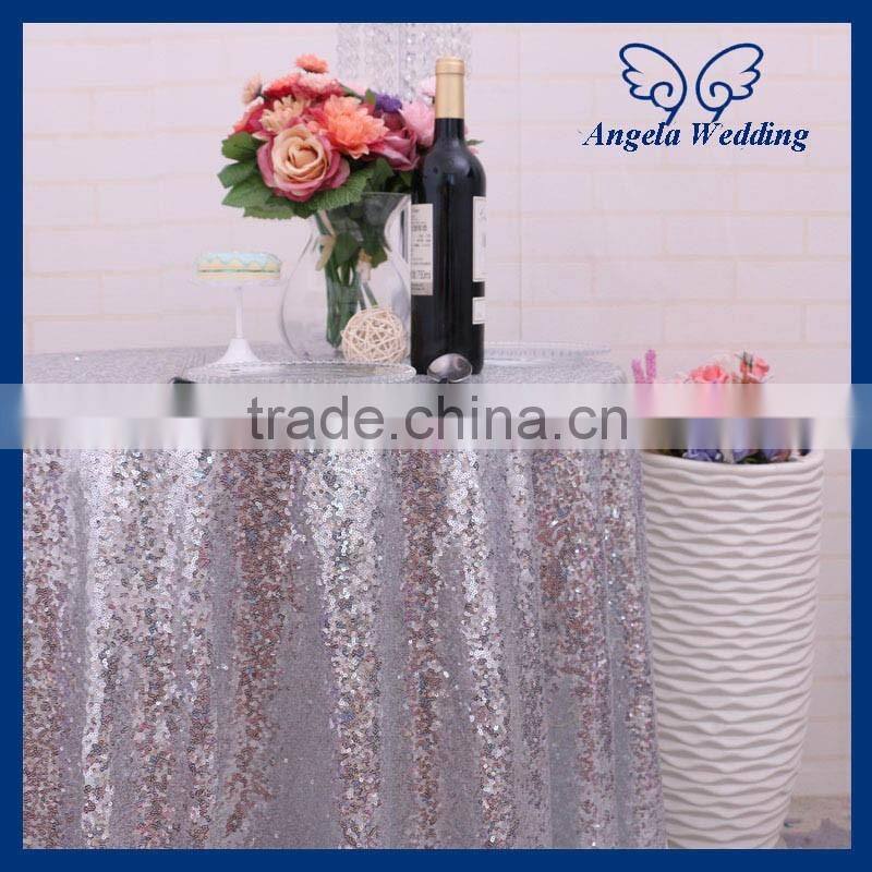 SN021C Custom made beaded glitter decoration cocktail silver sequin table cloths