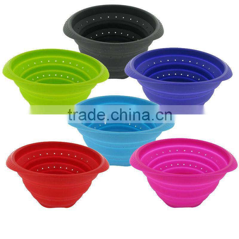 Flexible Non-stick Kitchenware Silicone collapsible strainer