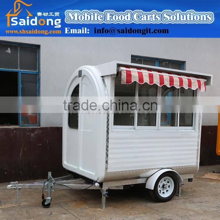 stainless steel mobile food truck/ ice cream cart/ hot dog mobile food car