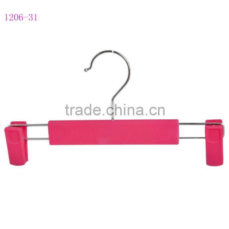 Colored rubber plastic bottom pants hangers