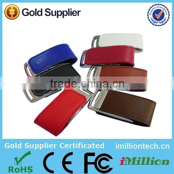 business gift leather metal usb key , oem leather usb flash memory , 4gb customized leather usb