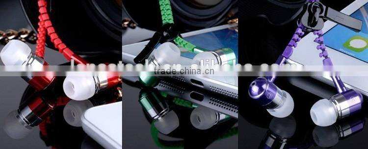 Newest Headphone Headset Zipper Metal Earphone Wired In-ear Earphones auricular Earbuds Accept Customize For Samsung S7