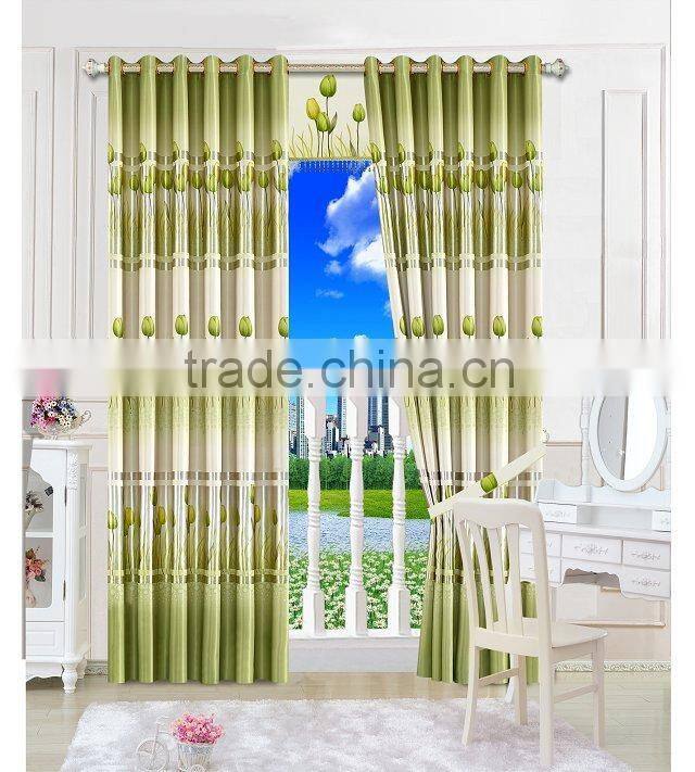 Latest curtain designs 2015 100% polyester Curtain cloth printing curtain cloth
