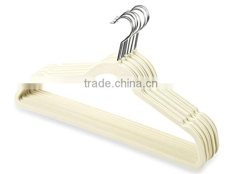 Non-Slip Velvet Clothes Hangers with Notched Frames, Suit Hanger, Flocked Hanger