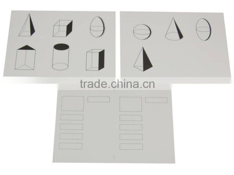 Plastic educational toys for montessori geometric cards 2