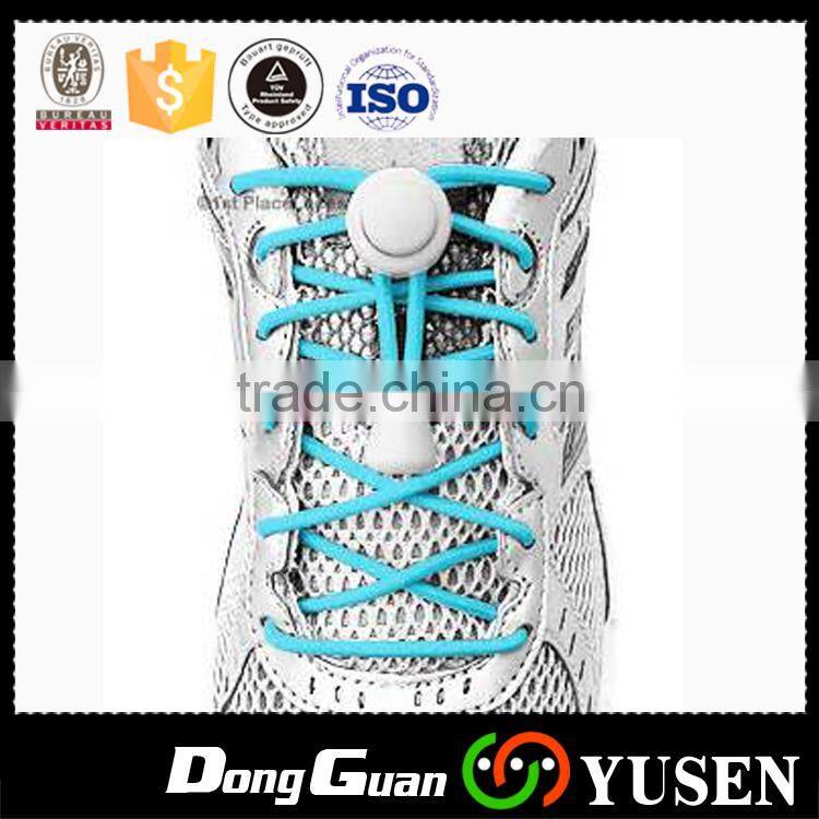 2016 Lock no tie multi colorful custom reflective elastic shoelaces with imported rubber