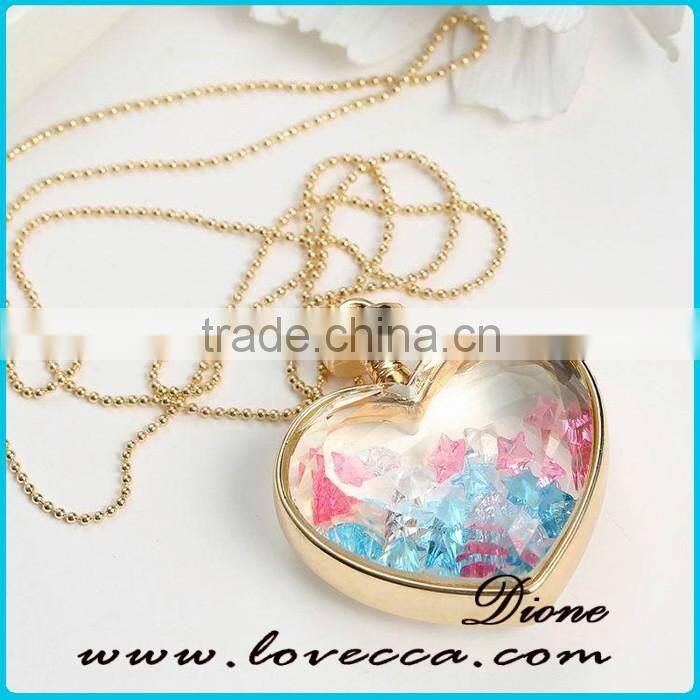 New products Necklace 2016 heart shaped with colorful crystal beads